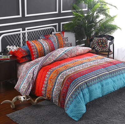 Prajna etnisk stil boheme 3d dyner sengetøj sæt mandala dynebetræk sæt pudebetræk king queen size sengetøj sengetæppe: 2 / Konge
