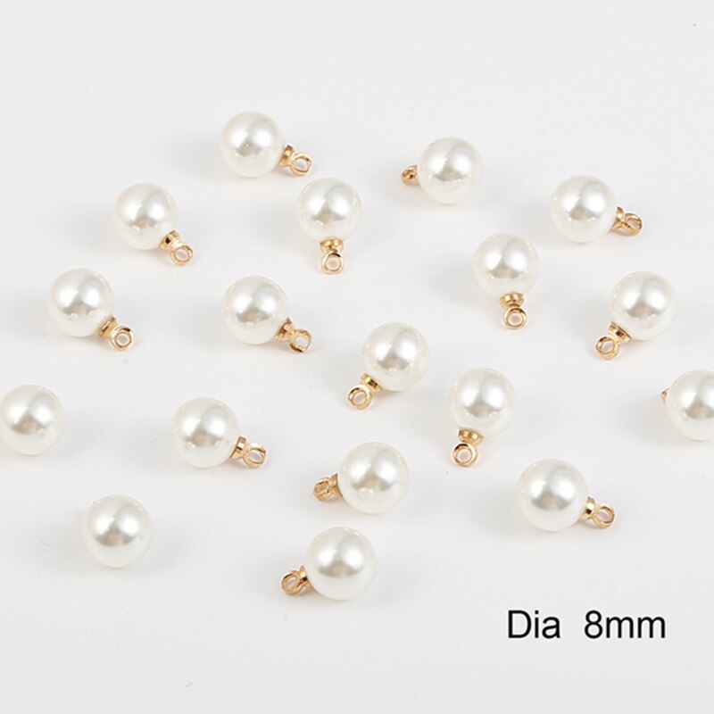 10 Uds. Blanco marfil ABS perlas encanto perno prisionero pendientes Back Stoppers oído Post tuercas enchufar para fabricación de joyería DIY base de aretes: Ivory 8mm Hole 1.5mm