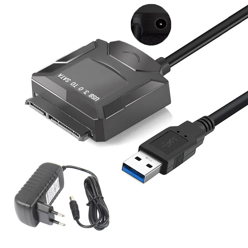 adapter dysku twardego seryjny ATA o prędkości 5 Gb/s USB 3.0 robić SATA 3 robić zewnętrznych dysków twardych 3,5/2,5 cala SSD Konwerter Sata na USB: zielony