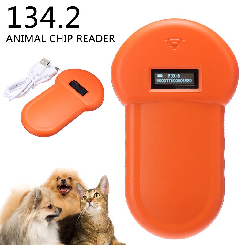 1pc orange kæledyrsscanner dyr kæledyr mikrochipgenkendelseslæser id-læser chipscanner til dods-katte