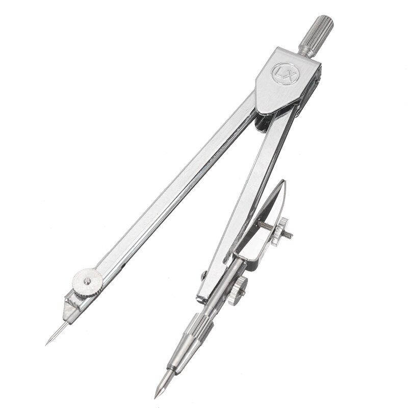 Durable Silver Metal Drafting Tools Math Drawing Compass Set School Supplies Stationery 112mm