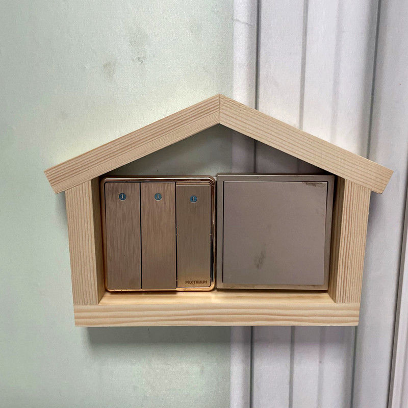 Wooden Switch Sticker Room Wall Stickers Decor Switch Stickers Room with Key Bracket Socket Panel Protection Cover: Switch Stickers F