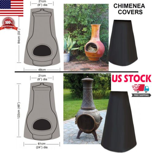 Tuin Outdoor Zwart Waterdicht UV Chimenea Vorm Protector Cover