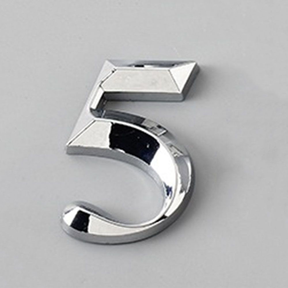 House Number Stickers 3D Self Adhesive Door Plate Sign Digits Apartment Hotel Office Door Address ABS Plastic Label 5cm Silver: light yellow