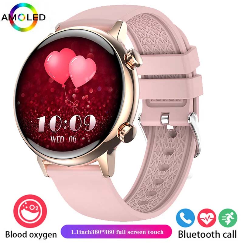 Montre intelligente étanche pour femme, écran HD AMOLED, appel Bluetooth, NDavid, santé, IP68, , 2024, 18mm: Rouge