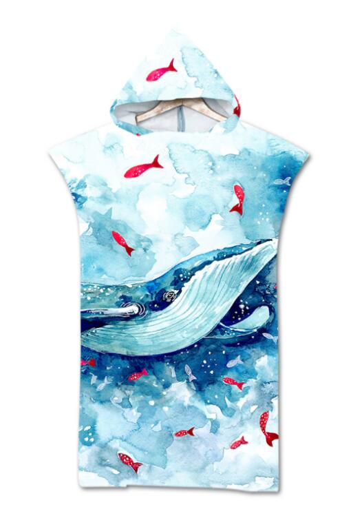 Mode Sneldrogend Veranderende Gewaad Strand Handdoek Dier Patroon Hooded Badhanddoek Poncho Badjas Handdoeken Volwassen Sport Mantel: 9