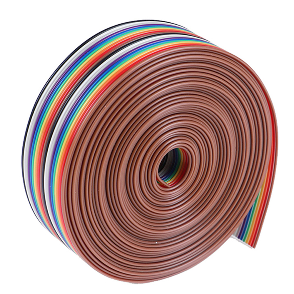 1m färgade bandkabelavstånd 1.27mm regnbågsfärgade dupont-trådar idc-anslutningskabel 6/8/9/10/12/16/20/40/50/60-64p