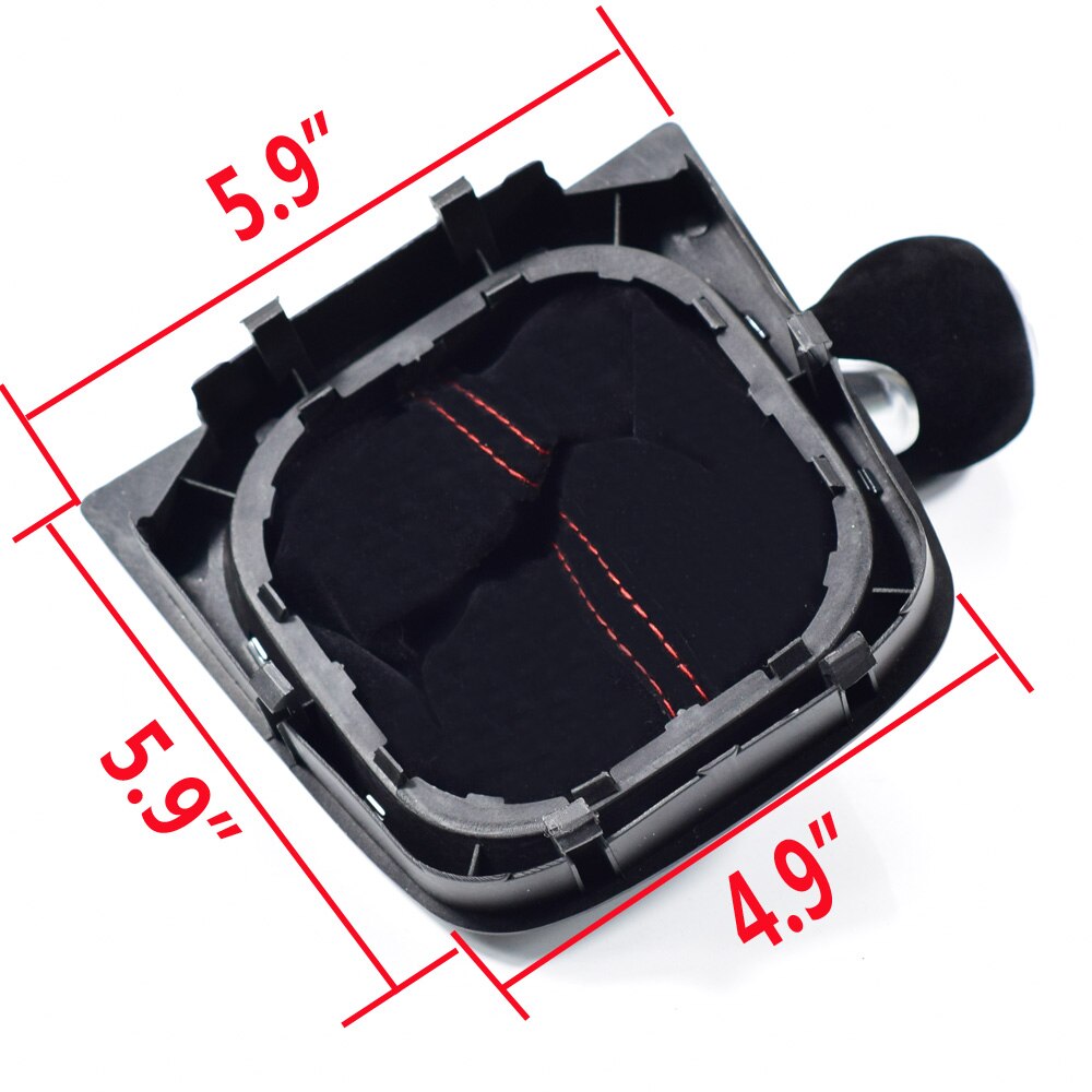 Voor volkswagen vw golf 5 6 mk5 mk6 r32 gti 04-09 5/6 versnellingspook niveau pookknop rood zwart zacht suède lederen hoes