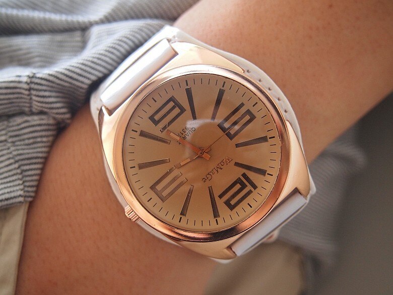 Mærke pu læderur kvinder dame mand unisex kjole quartz ure store tal ur juleur: Hvid