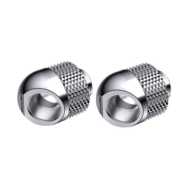 Bykski Granzon GD-45, G1/4&quot; 360 Degree Freely Rotary Elbow Fittings,45 Degree PC Water Cooling Connector Adapter Black/Silver: Silver-2pcs