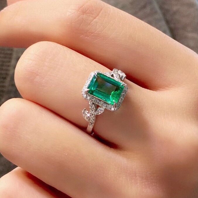 925 vintage-ringe aus sterlingsilber mit smaragden und diamanten für damen, echter schmuck, hochzeitstag, größenverstellbare ringe