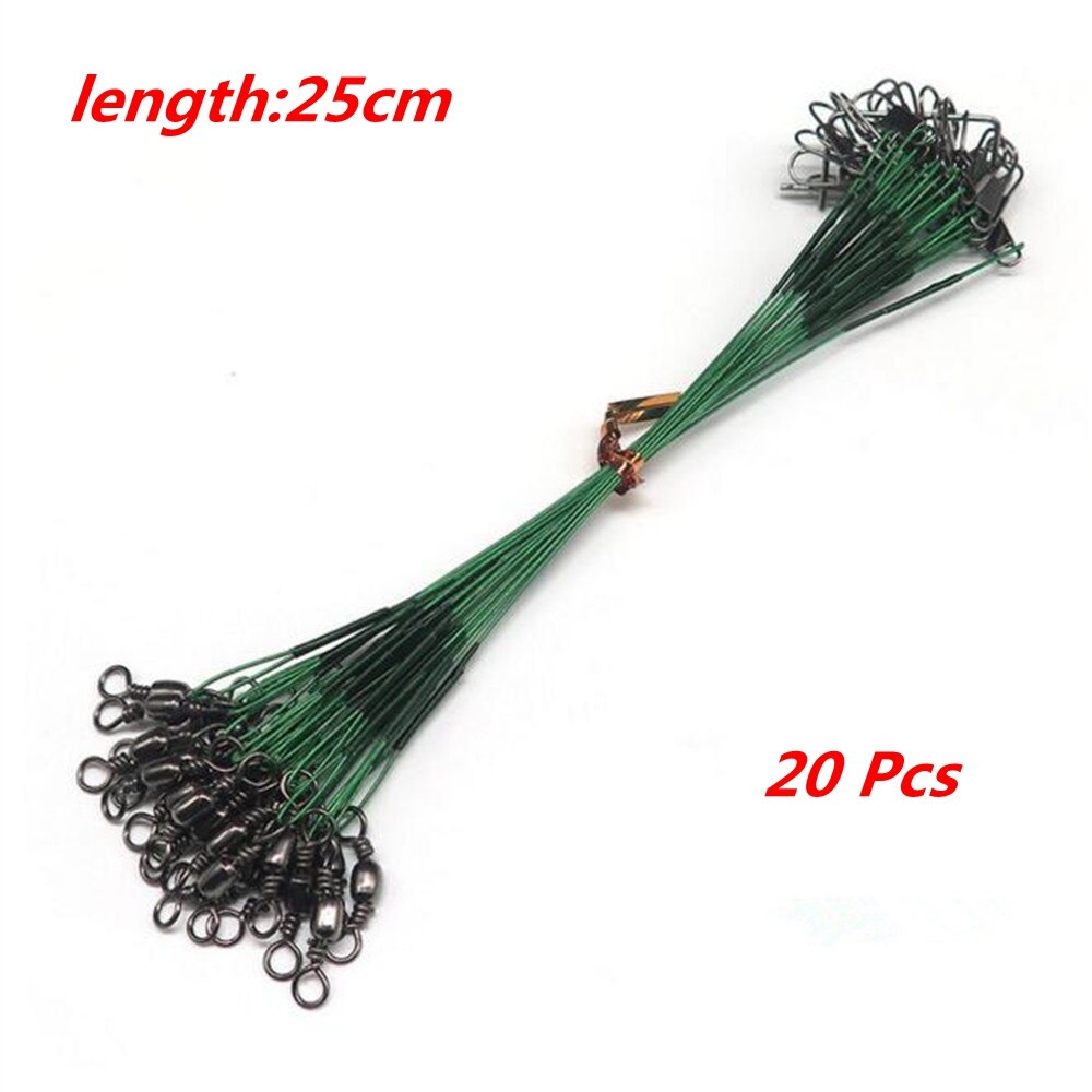 20 Teile/los Anti Biss Stahl Angelschnur Stahl Draht Führer Mit schwenken Angeln Zubehör Blei Ader Leine Angeln Draht 15CM-30CM: 3