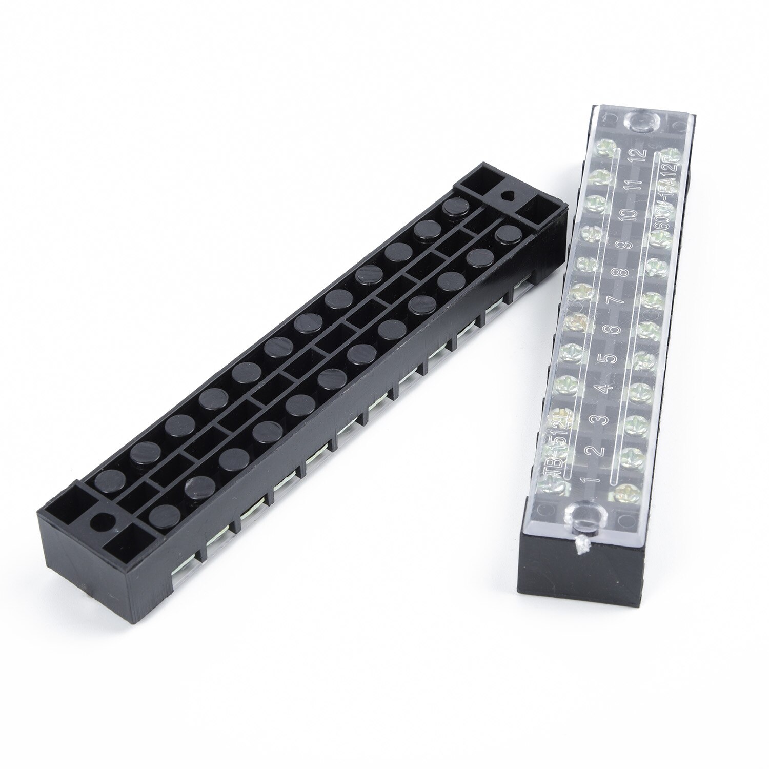10pcs Bus Bar Power Distribution Block 12 Terminal Buss Bar 660V 100Amp Kit Screw Terminal Blocks With Terminal Barrier Strips