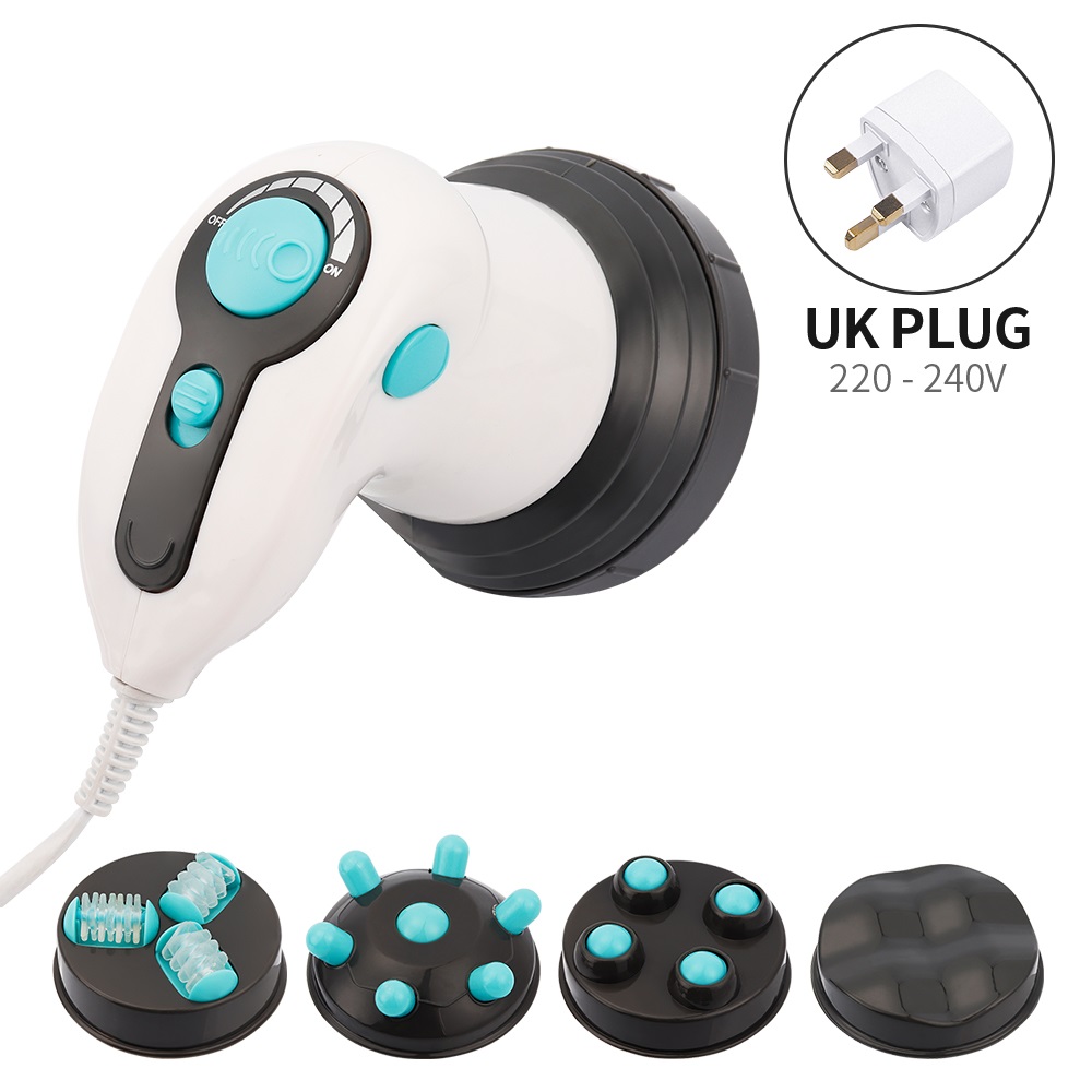 4 in 1 Elektrische Vibration voll Karosserie Massagegerät Abnehmen Massage Rolle für Taille Verlieren Gewicht Anti Zellulitis Körper Hebe Gerät: UK Grün Stecker