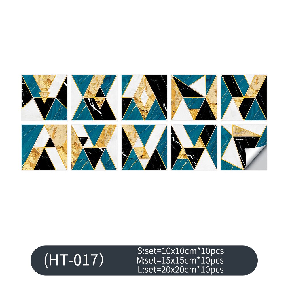 Kitchen Wall Sticker Set Waterproof and Oil-proof Geometric Figure Wall Decoration Wallpaper Light Moisture-proof PVC Texture: 007