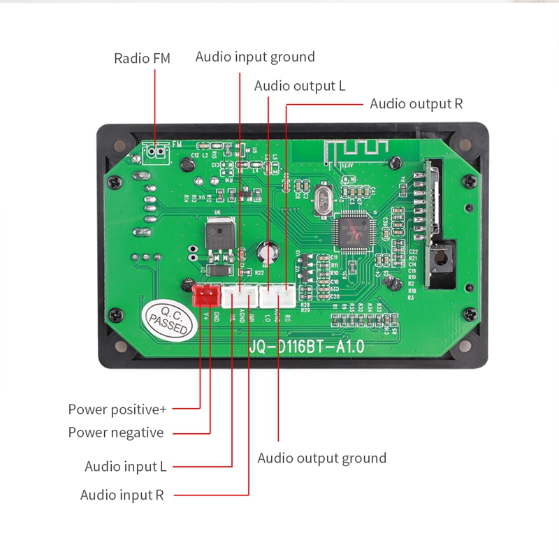 Carte décodeur MP3, lecteur MP3, Bluetooth 5.0, Module Audio, prise en charge WMA WAV TF USB, Radio FM, mains libres, DC5V 12V