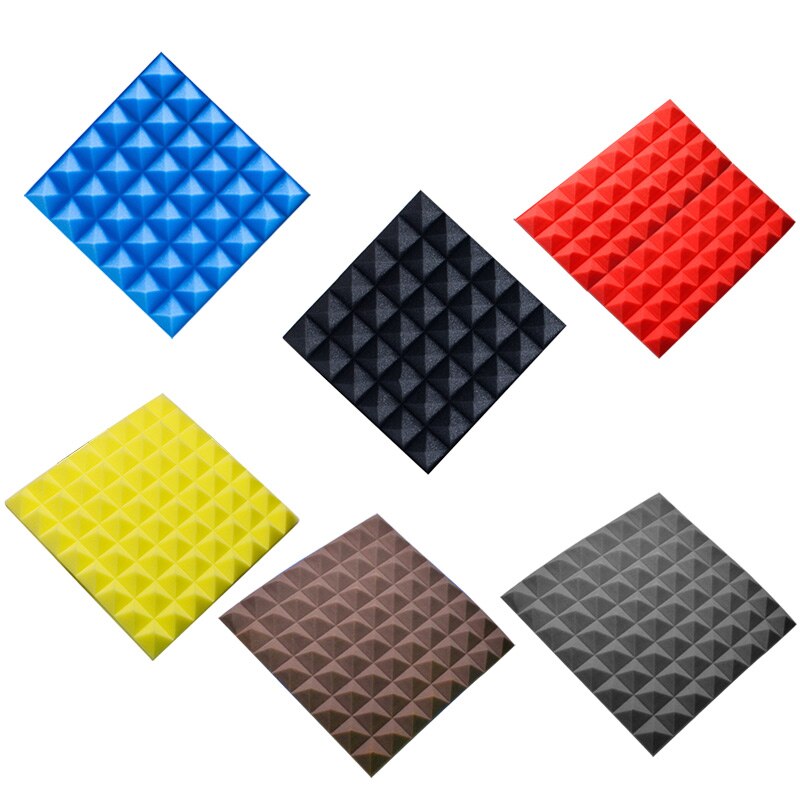 1pc vierkante geluidsdichte panelen schuim geluidsreductie akoestische spons schuim kunst muurstickers voor bar ktv muur geluidsisolatie spons