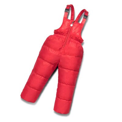 Baby Boys Girls Winter Down Pants Children Thicken Overalls Outerwear Toddler White Duck Down Pant Kids Warm Trousers Jumpsuit: Red / 24M