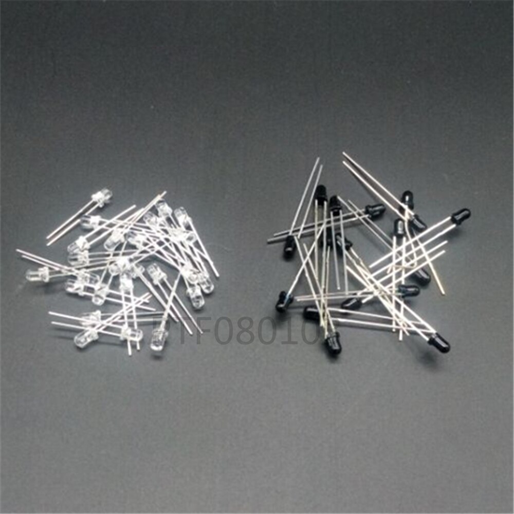 50pcs 3mm 5mm 850nm 940nm IR LED Assorted Infrared Emitter And IR Receiver Diode Diodes 3mm 5mm IR Infrared LED Diode LED Lamp