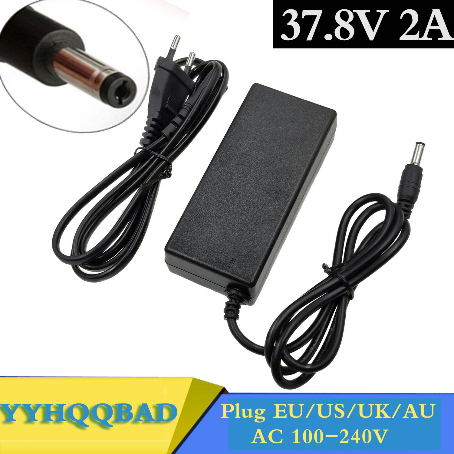 37.8V 2A Lithium Polymeer Batterij Oplader 100-240V 5.5Mm * 2.1Mm Draagbare Oplader Eu/au/Us/Uk Plug