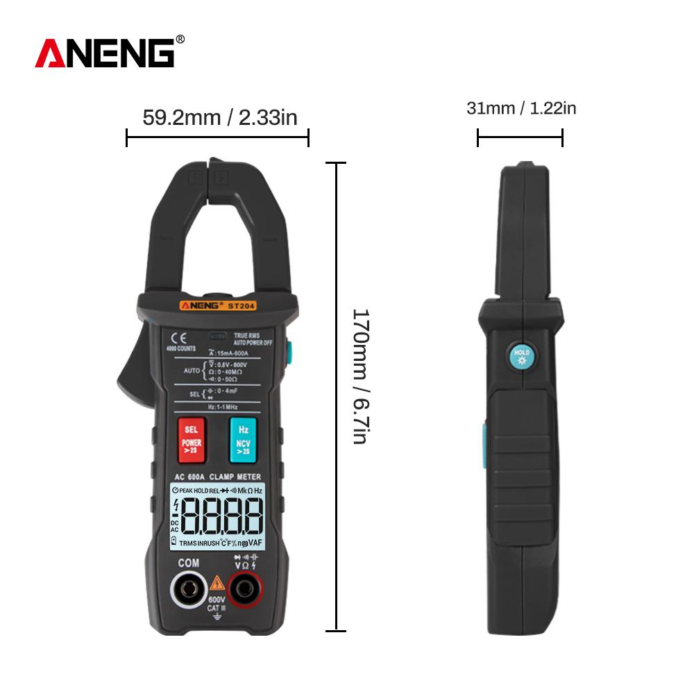 Mini Digital Clamp Meters ANENG ST204 4000Counts Full Intelligent Automatic Range Digital Current Multimeter(AUTO)