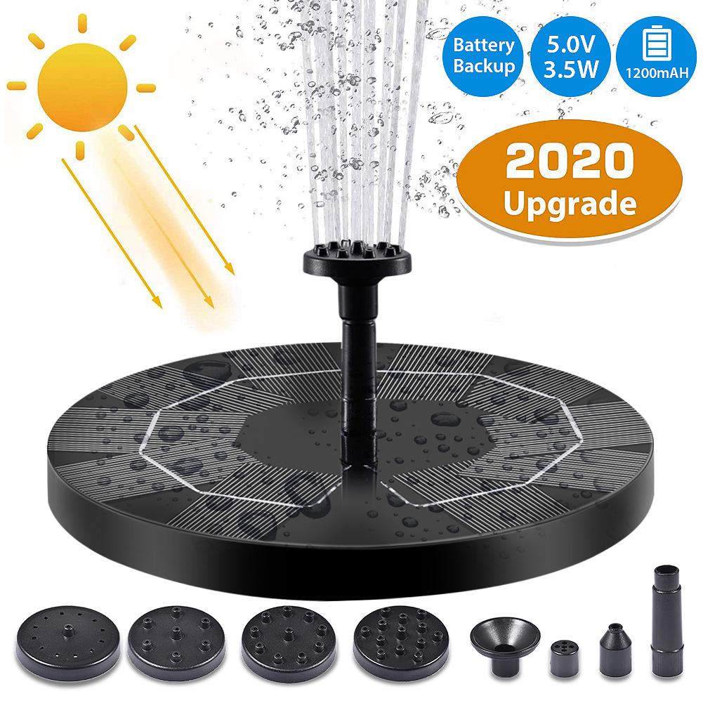Solar Fountain Pump Floating Solar Panel Water Pump Fountain Kit with Rechargeable Battery for Outdoor Garden Pond Swimming Pool