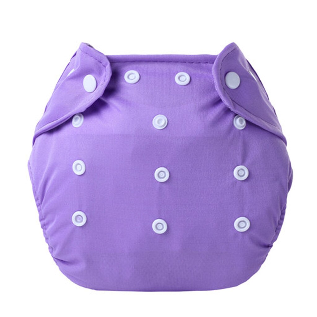 0-24m 1pc Nappies Adjustable Reusable Lot Baby Kids Boys Girls Washable Cloth Diaper Nappies Baby Solid Diaper Cover: Purple 