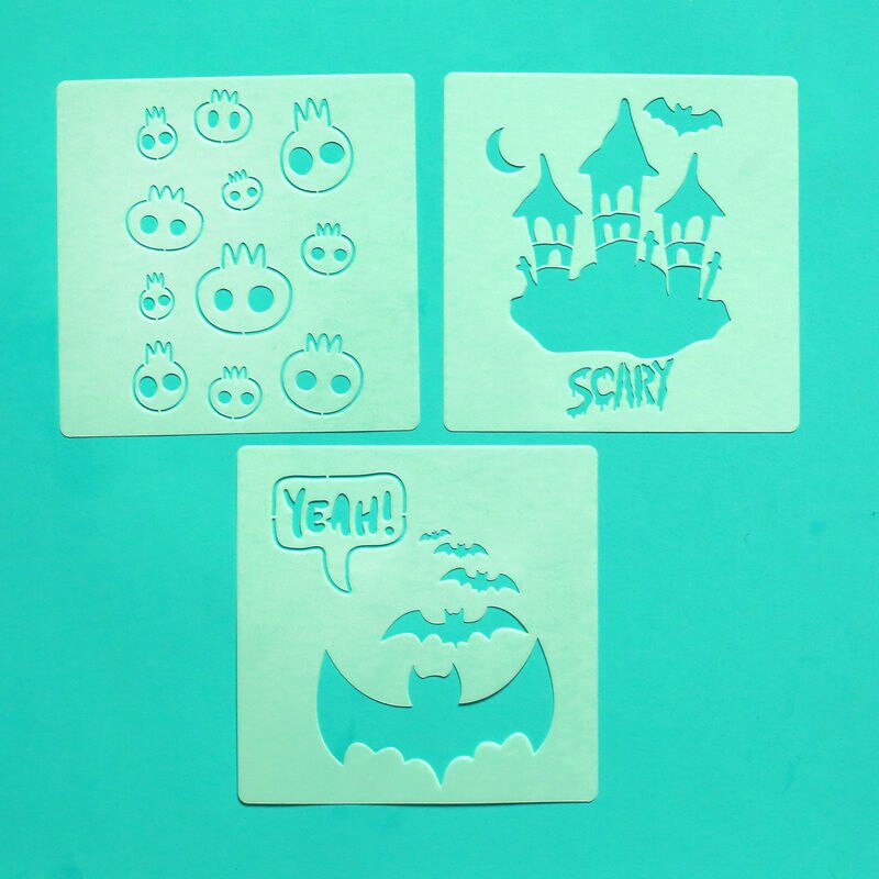 18 kpl halloween-kerrosstensiilit tarramaalaus scrapbookingiin/paperi-diy-korttien teko/kankaiden kakkukoristeiden ompelu