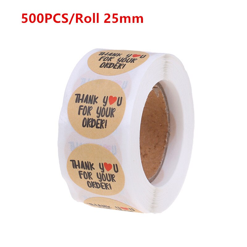 500pcs 1 inch Label Stickers Cute Circle Paper Thank You Seal labels For Your Order and Handmade Stationery Stickers