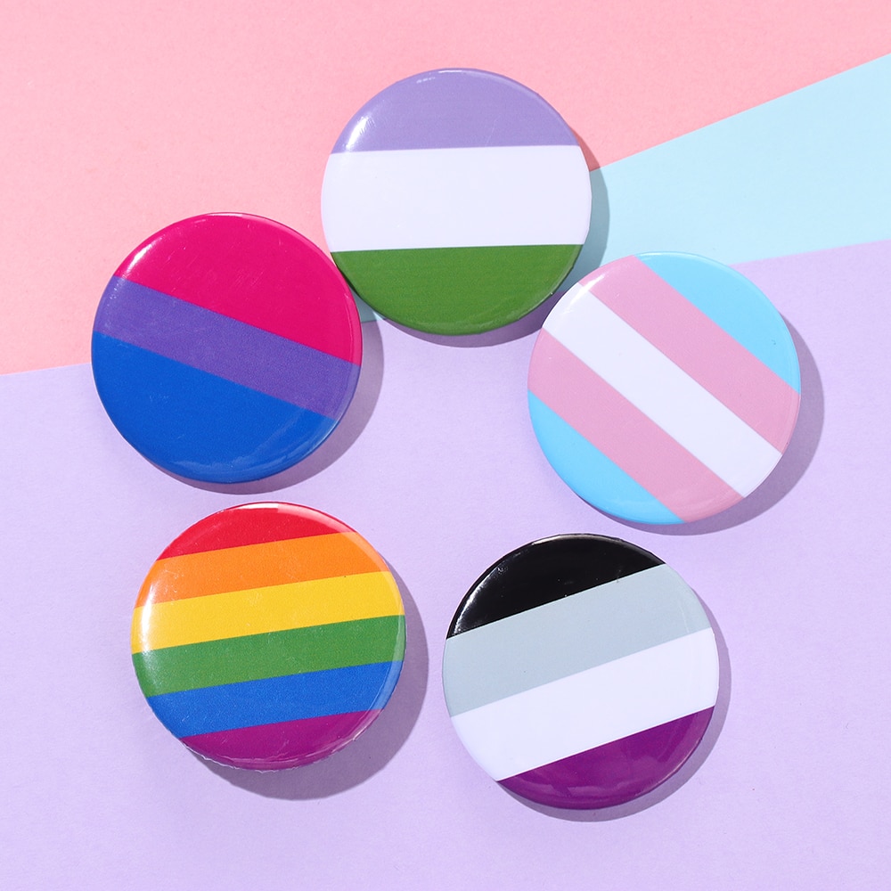 1pc pride regnbueflagg blikkmerke støtte homofil lesbisk bifil transkjønn symbol pin ikoner brosje smykker tilbehør