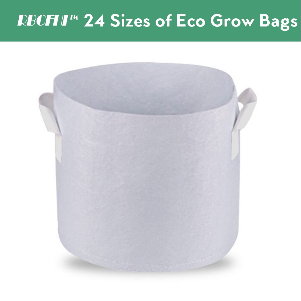 RBCFHI 24 tipos de bolsas de cultivo de tejido económico blanco aireación macetas no tejidas Control de raíces planta contenedor Bolsa plantación de jardín doméstico