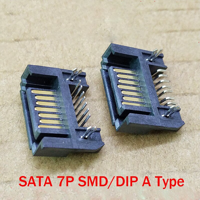 Interface de disque dur SATA 7 broches, 10 pièces, connecteur SMT DIP, prise mâle Type A, monté sur PCB