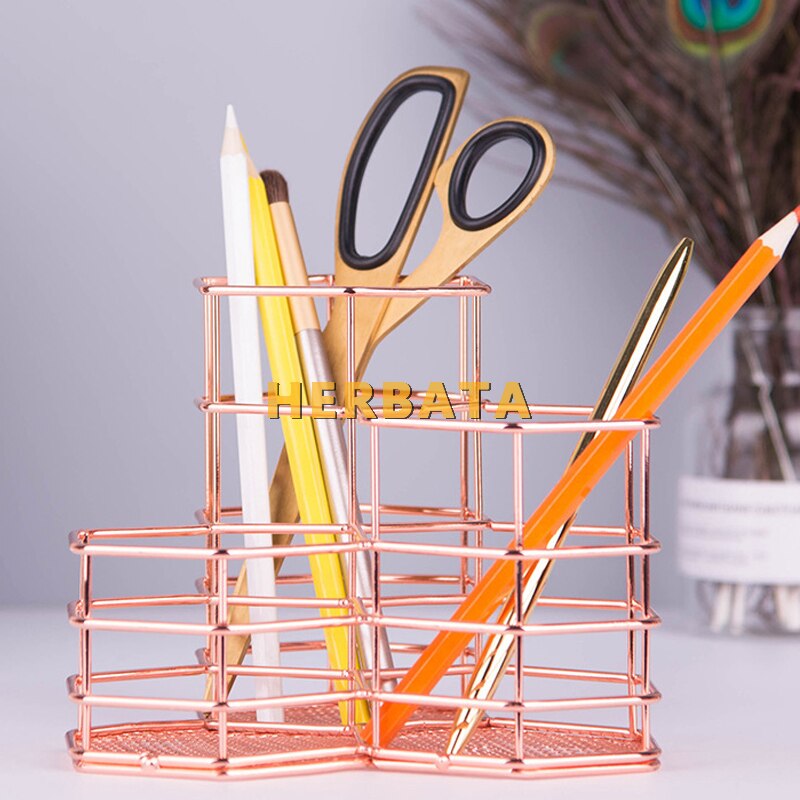 Metal pen pencil holder multifunctional desktop storage container desk organizer combination Office Accessories CL-2546