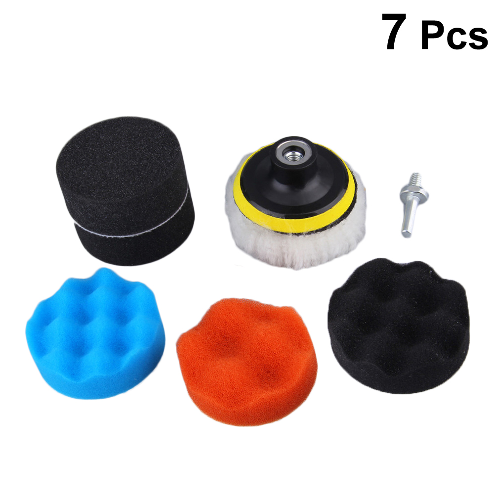 7pcs Auto Polish Wax Sponge Buffing Polijsten Waxen Spons Pad Kit Global Waffle Foam Pads Voor Schuren Afdichting Glazuur auto