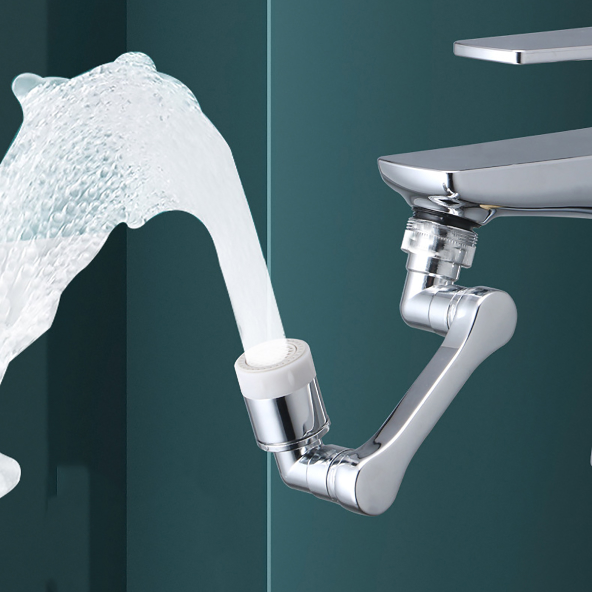 Rotatif à 1080° Robinet d'extension Tête de pulvérisation Buse de robinet d'eau Universel Robinet de salle de bain Extension de l'aérateur adaptateur 2 modes de pulvérisation: YELLOW