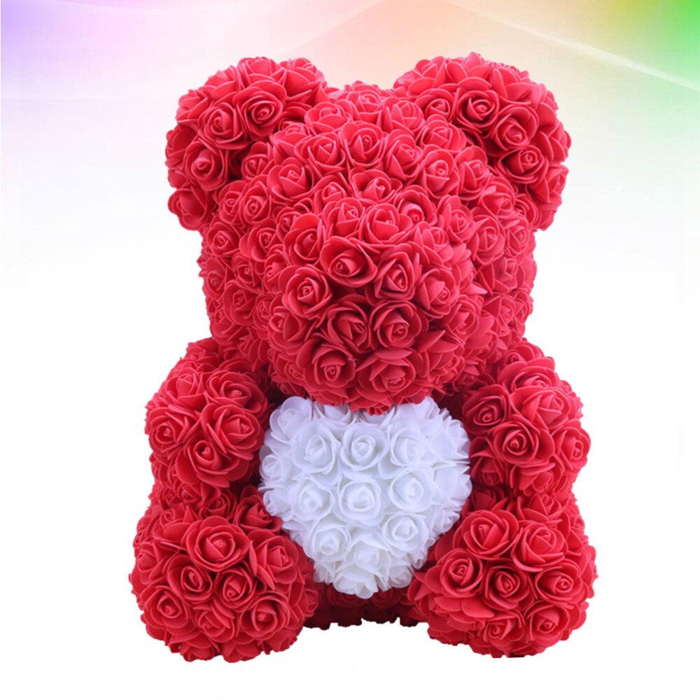 40cm rose bjørn rose blomst kunstig dekorasjon valentinsdag diy for bryllup kjæreste jubileum gif