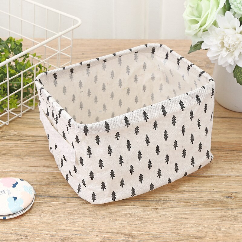 Boîte De Rangement En Coton Et Lin Avec Fermeture éclair Pour