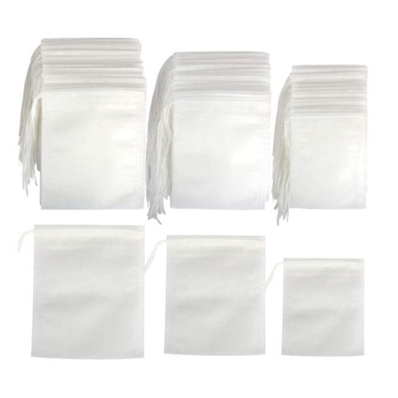 300 stuks theezakjes, koffiefilterzakjes, wegwerp theefilterzakjes, trekkoordfilterzakjes voor losse thee en koffie: Default Title