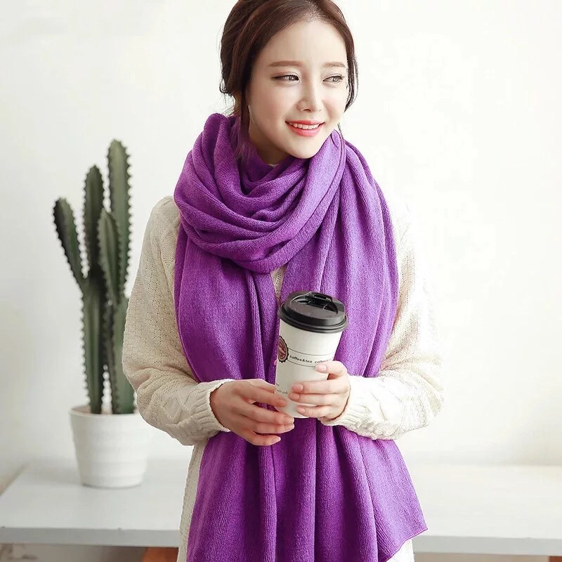 Écharpe longue tricotée pour femmes | Écharpe blanche, unie, tricotée, Pashmina, châles à envelopper, pour filles, cou de Snood, noir, gris, rouge