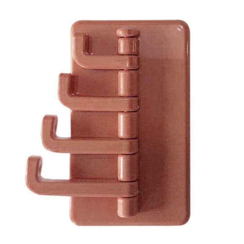 4 Hook Self Adhesive Wall Hooks Clear Strong Sticky Heavy Removable Blue/White: Rose Gold