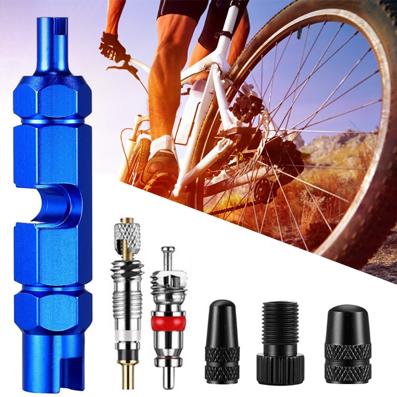 Bicycle Valve Adapter Set Valve Core Tool Set Of 26 American And French Valve Core Adapter Valve Cap Bicycle Pump Accessories