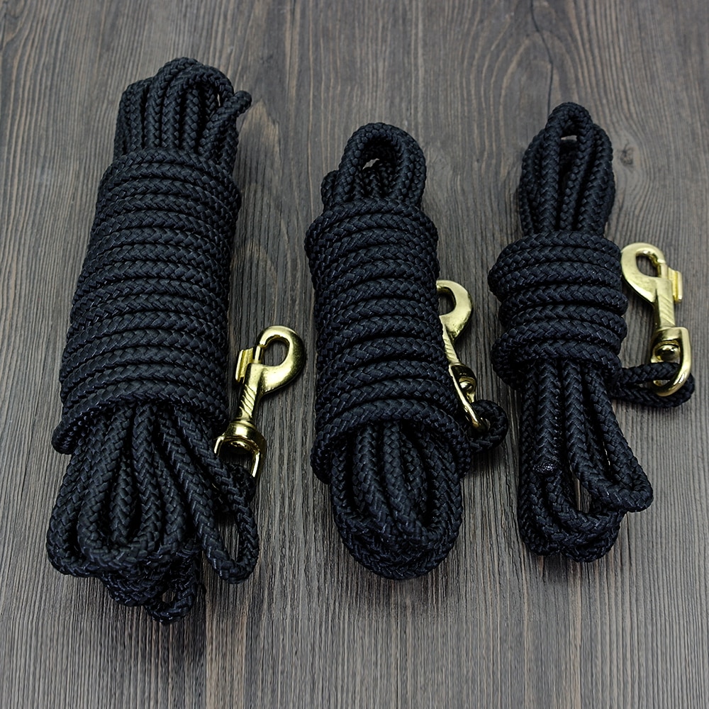 Nylon Hund Lange Leine Haustier Verfolgung Leine Schwarz Runde Seil Hunde gehen Ausbildung Blei Leinen 3 M/5 M /10 M/20 M Für Mittel groß Hunde