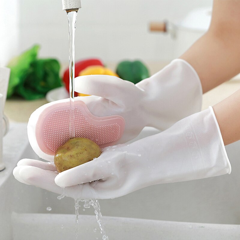 Gants de nettoyage en caoutchouc, brosse magique pour la vaisselle, brosse créative Durable, multifonction, fournitures de cuisine pour la maison