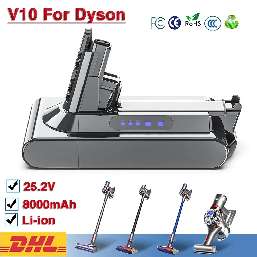 Akumulator 21,6 V do Dyson V6 V7 V8 V10 Series SV12 DC62 SV1 6000 mAh Akumulator do odkurzacza Dyson Zapasowe akumulatory