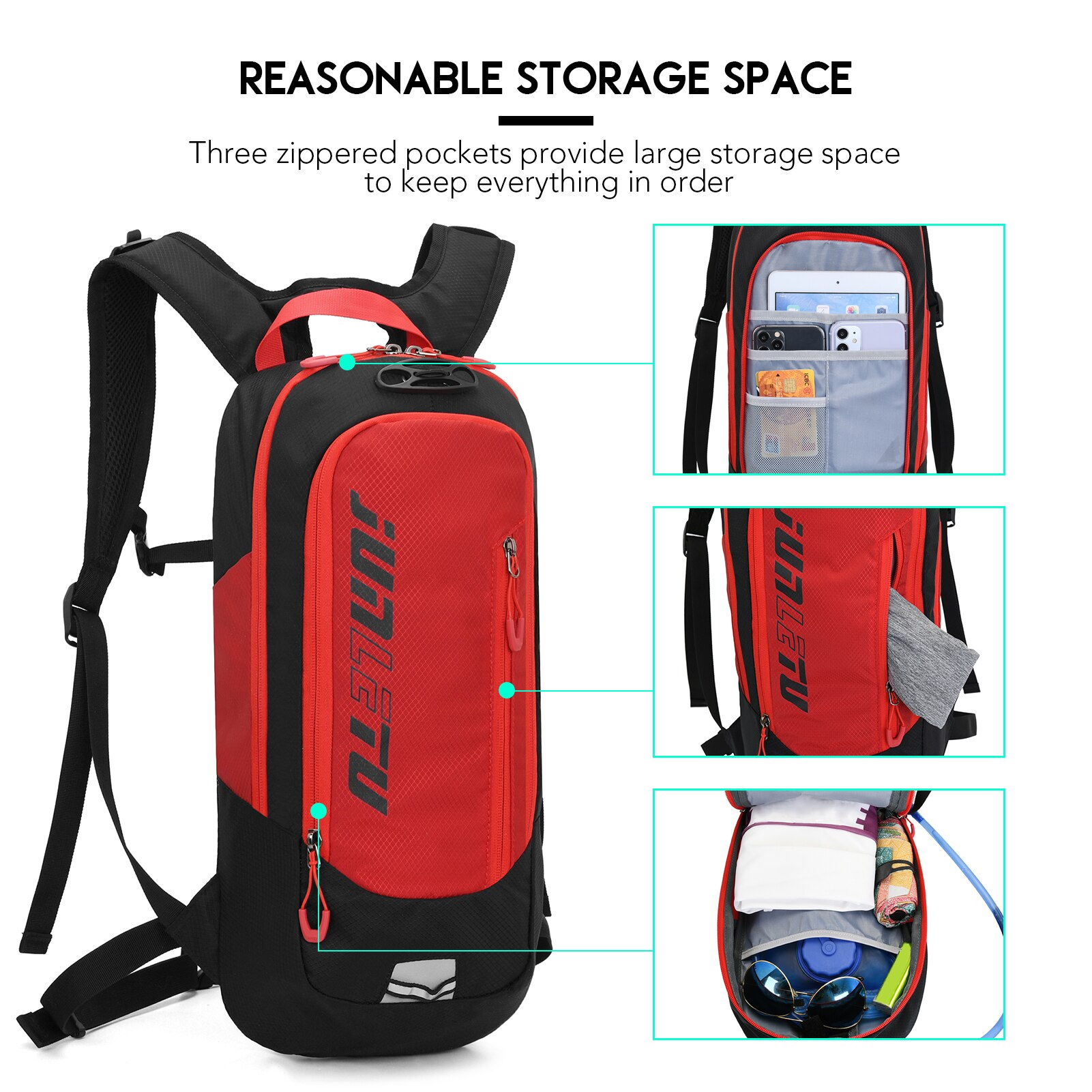 JUNLETU-mochila de ciclismo transpirable, ligera, para deportes al aire libre, acampada, senderismo, viajes, paquete de hidratación