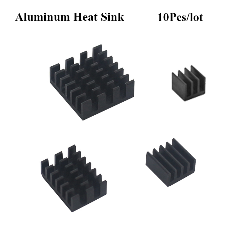 Raspberry Pi 4, radiateur en aluminium et cuivre, ensemble de refroidissement avec coussin thermique à l&#39;arrière pour Raspberry Pi 4B, 10 pièces/lot: Option 2