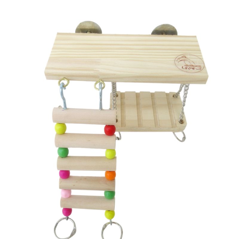 Hamster Hout Platform Met Chew Speelgoed Chinchilla Klimmen Ladder Kooi Accessoires