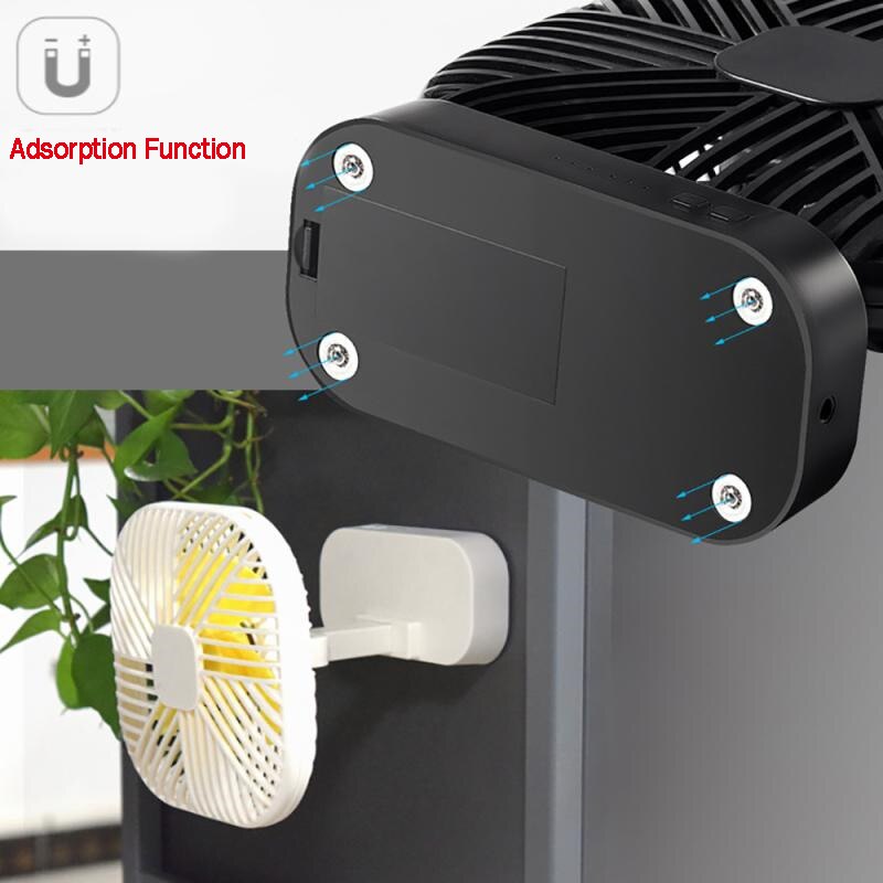 Magnetic USB Fan USB or AA Battery Powered Desk Fan with 3 Speed Timing Function