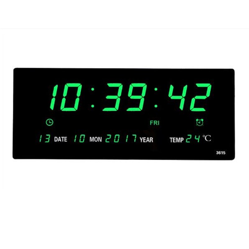 Large Electronic Wall Clock Alarm Hourly Chime Function Calendar Temperature Display Table Clocks With Plug Digital LED Clocks