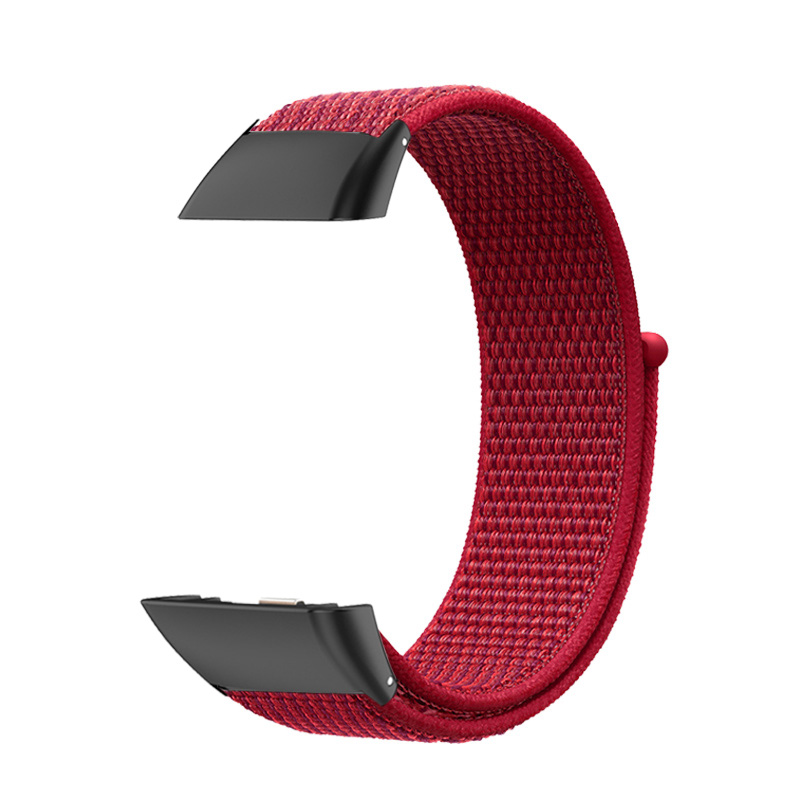 Nylonrem til huawei band 6/6 pro huawei band 6 smartwatch-udskiftningsbælte correa åndbart sportsarmbånd honor band 6- rem: Rosengrøn / 18mm